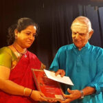 Receiving the T S Balakrishna Sastrigal Award for Excellence in Music from legendary percussionist Shri Umayalpuram Sivaraman