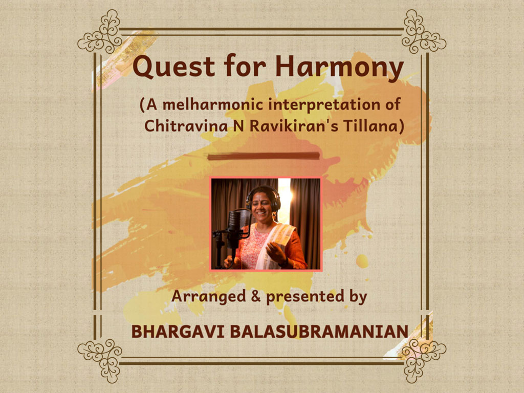 Bhargavi Balasubramanian’s next single (QUEST FOR HARMONY) gets released on all leading platforms