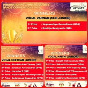 Bhargavi’s disciples win prizes in international music competitions (MYICMF)