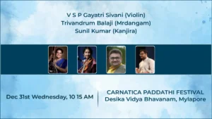 Bhargavi Balasubramanian’s Concert for Carnatica Paddathi Festival, Dec 31st 2025