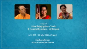 Bhargavi’s upcoming concert for Madhuradhwani, July 10